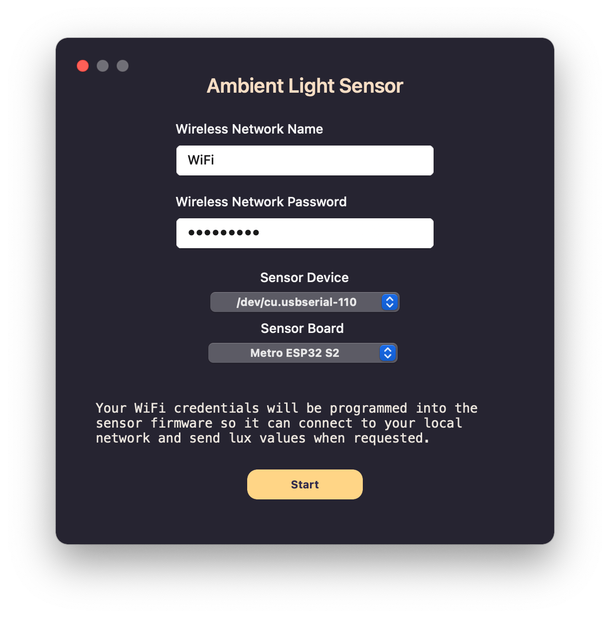 ambient light sensor firmware installer credentials