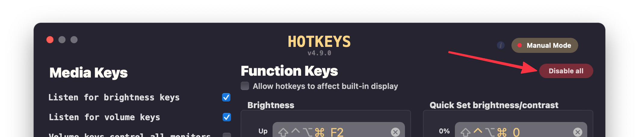 disable all hotkeys button