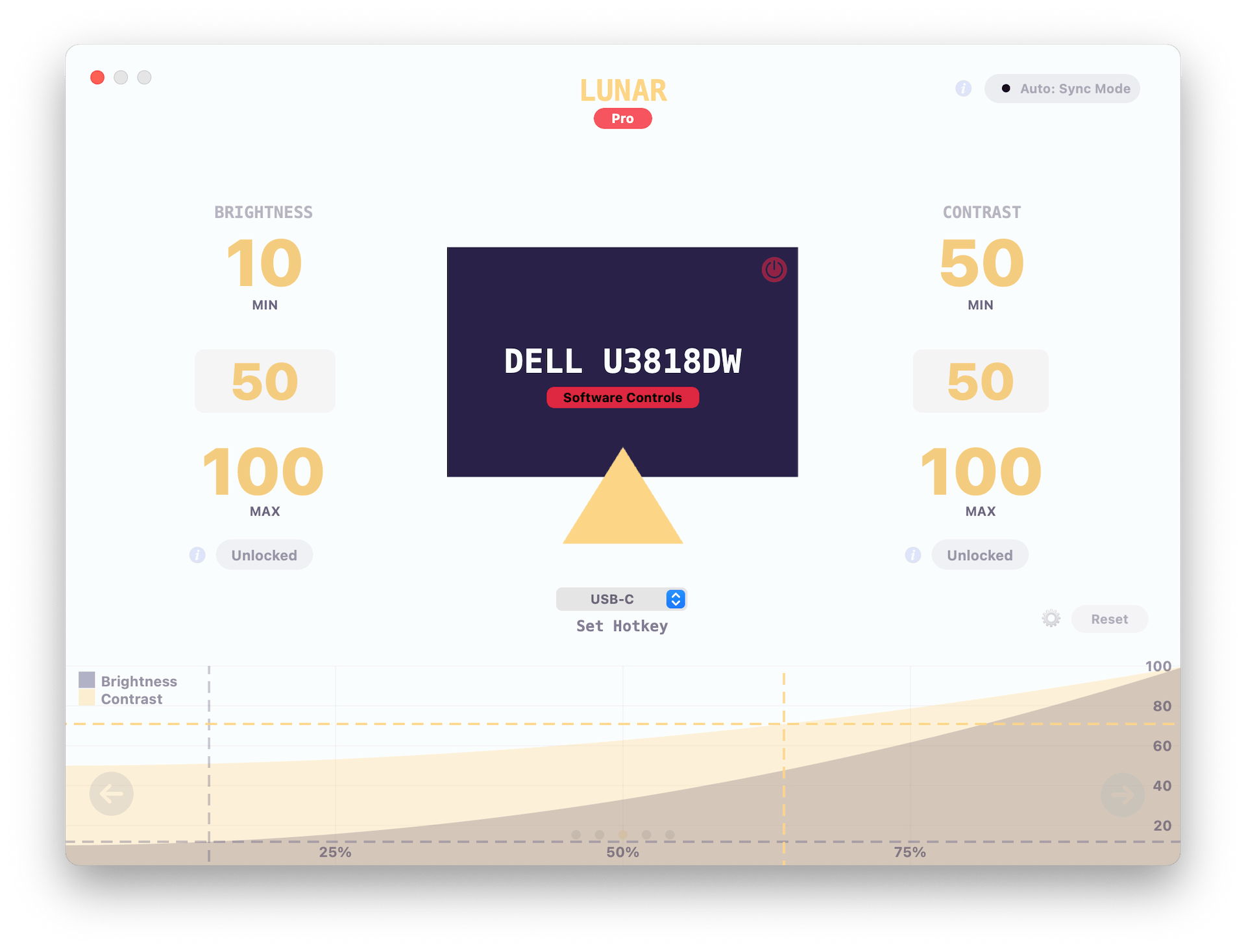 Screenshot showing the red Gamma Control tag under a monitor name